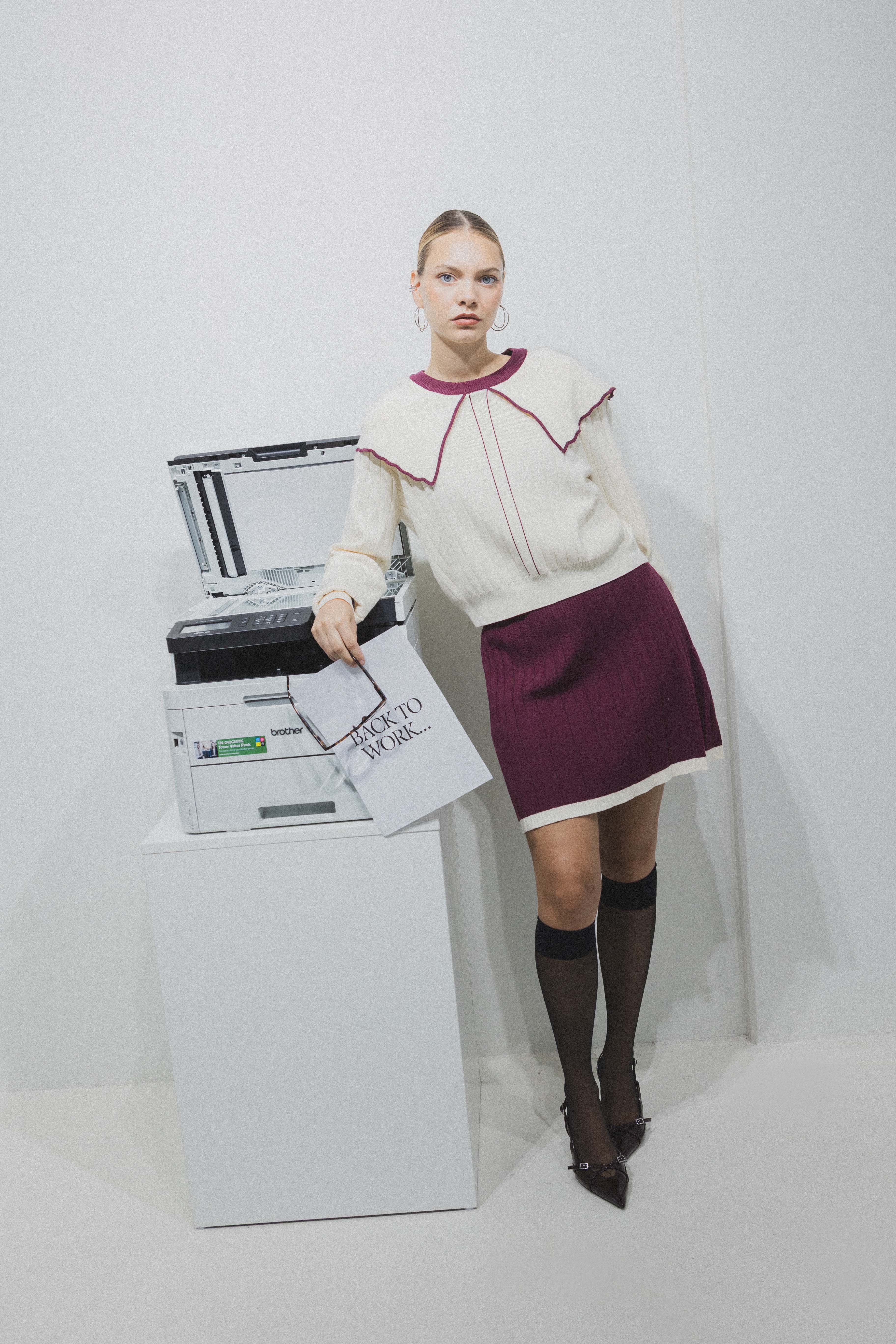 Ensemble en maille Charlotte pull et jupe
