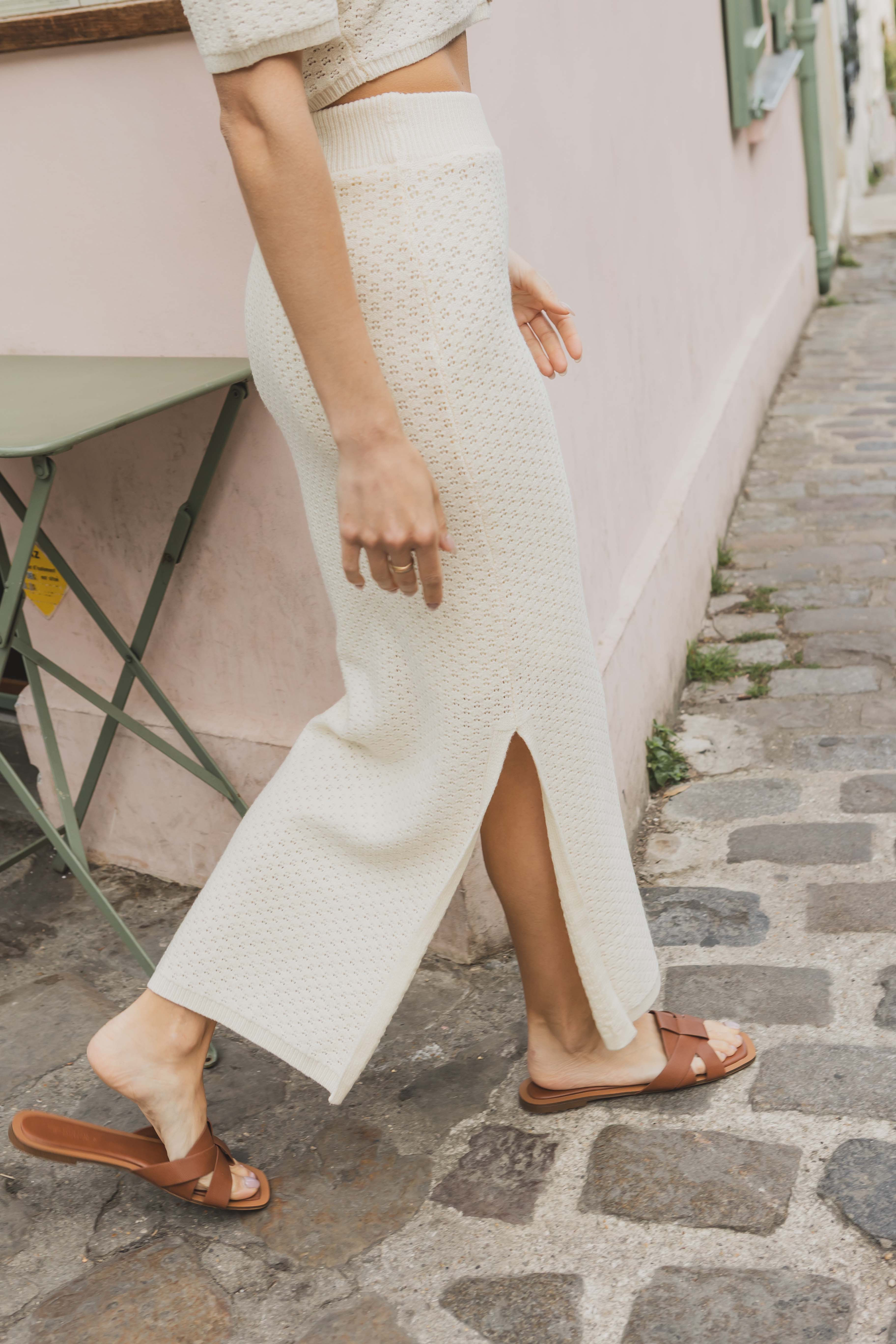 Ensemble en maille texturée