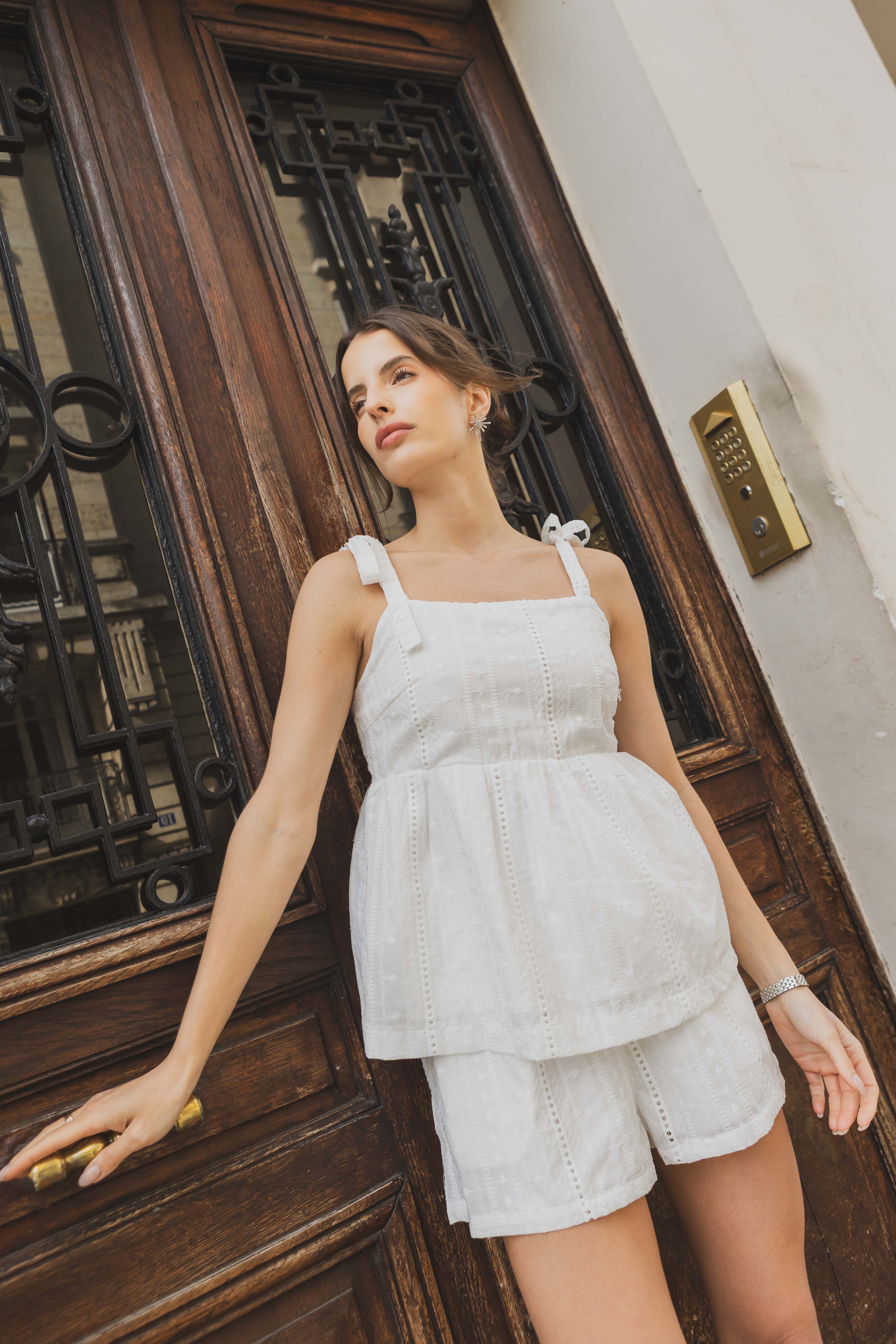Ensemble top et short en broderie